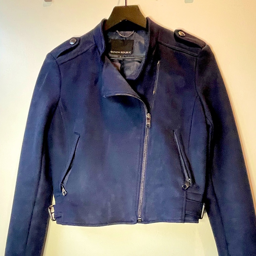 Banana Republic vegan suede bomber jacket